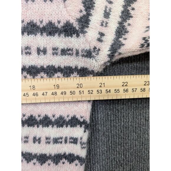 Vintage Liz Claiborne Fair Isle Sweater Womens Medium Crew Neck Wool Angora - Picture 9 of 11